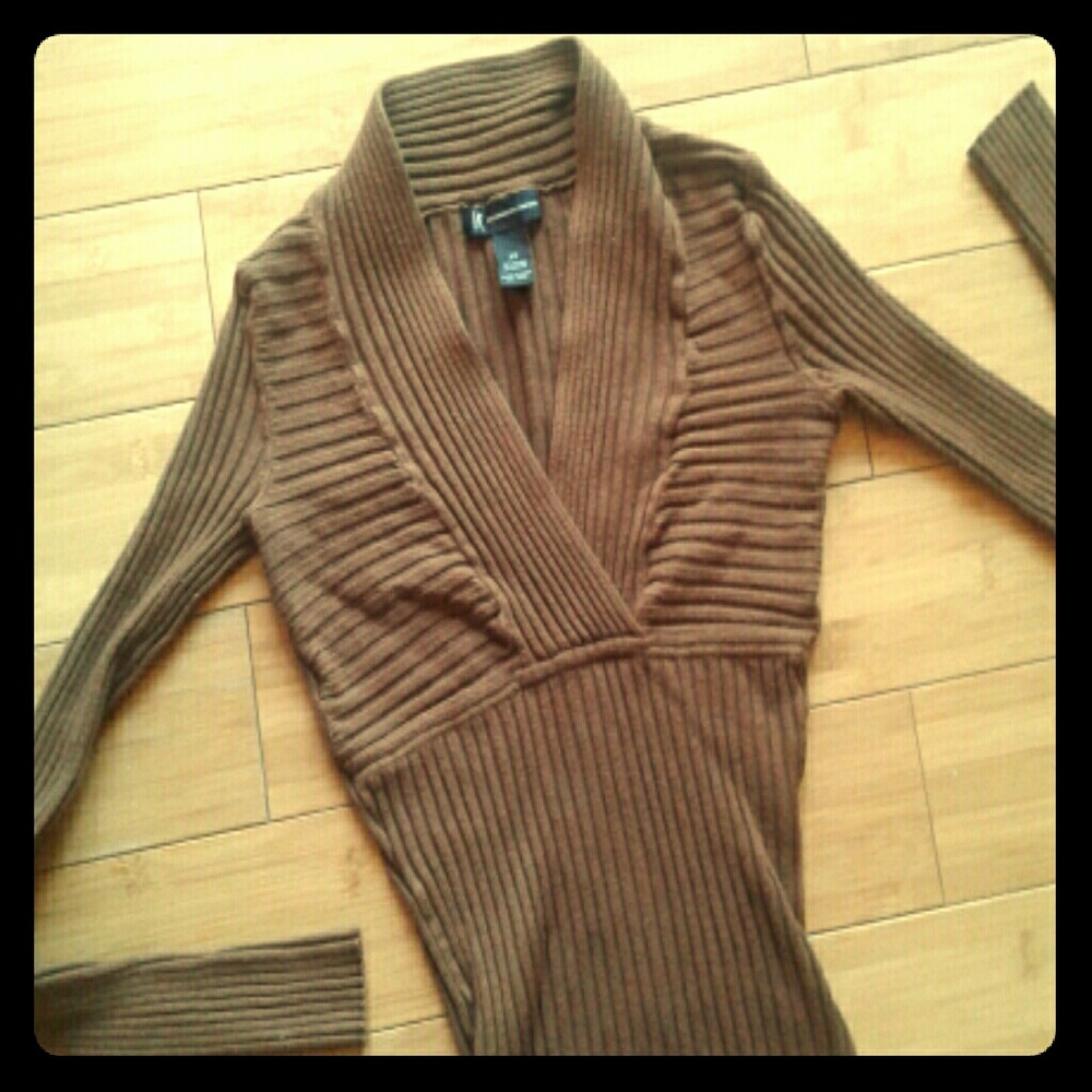 ❤Chestnut Brown Deep-V Top